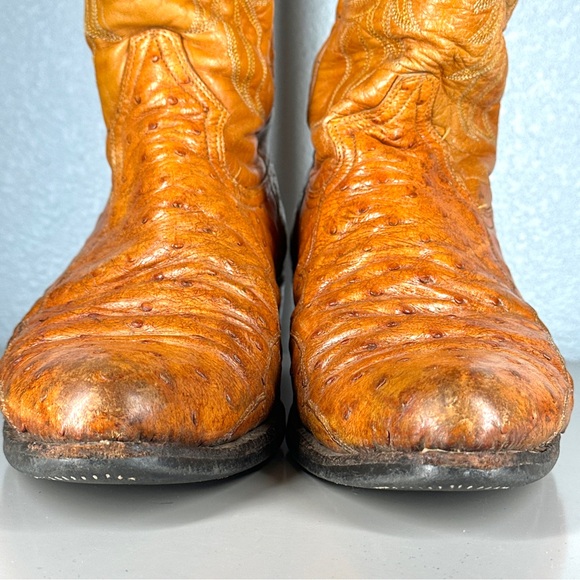 Cuadra Boots Brown Exotic Ostrich Leg Men’s Size 9.5 Mexico Handmade Leather - Picture 4 of 16